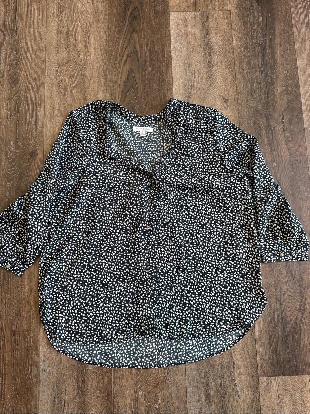 Jachs Girlfriend Black and White Speckled Blouse Women’s Size Small